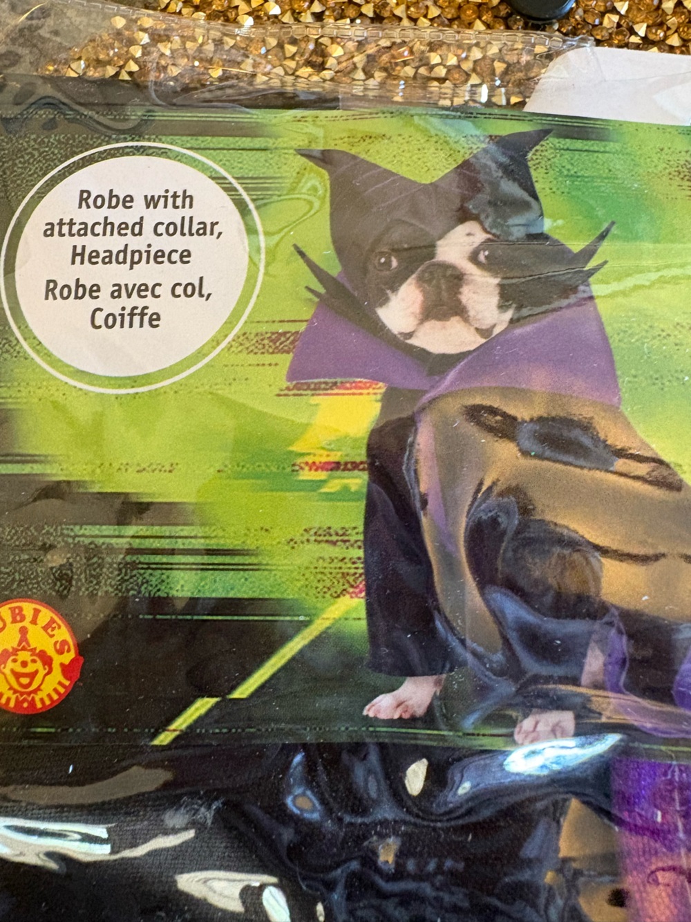 Disney NWT Black/ Purple Vampire Dog Robe with Headpiece Halloween costume. Med